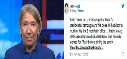 Anita Dunn Is A Former Pfizer Employee