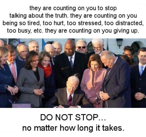they are counting on you to stop talking about the truth