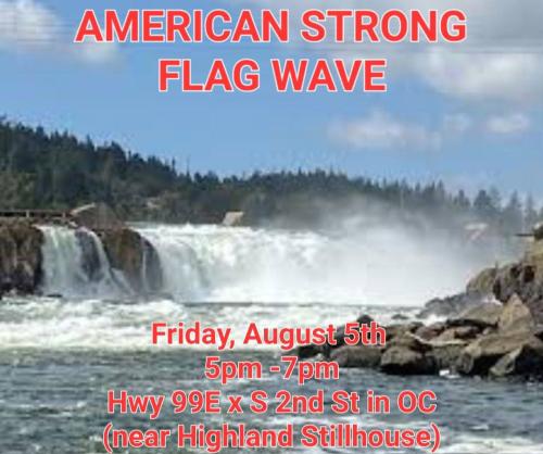 Oregon City, Oregon - Aug 5, 2022 - American Flag Wave