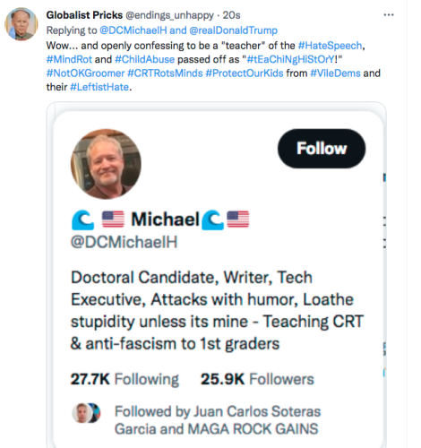 @DCMichaelH rots minds of children 1st grade CRT teacher