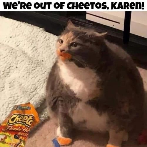 Were out of cheetos Karen