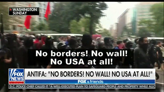 antifa no borders no wall no usa at all chant