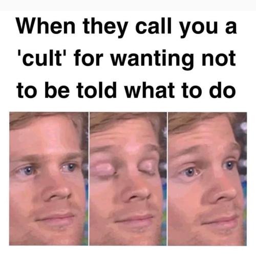 When they call you a cult for not wanting to be told what to do