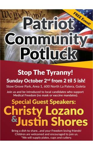 Goleta, California - Oct 2, 2022 - Patriot Community Potluck