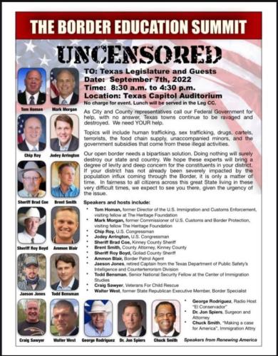 Austin, Texas - Sep 7, 2022 - The Border Education Summit