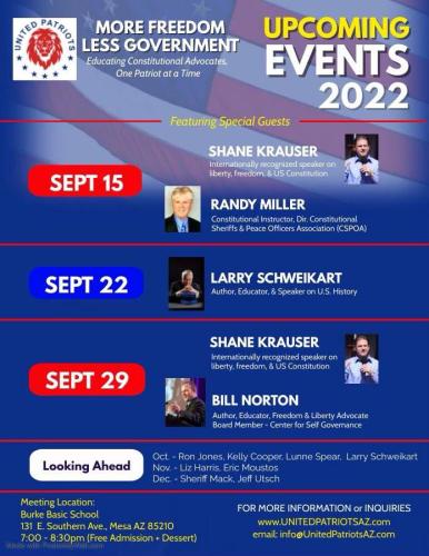 Mesa Arizona - Various Dates in Sep - More Freedom Less Government