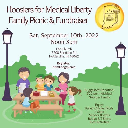 Noblesville, Indiana - Sep 10, 2022 - Hoosiers for Medical Freedom Family Picnic