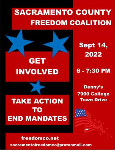 Sacramento, California - Sep 14, 2022 - Sacramento County Freedom Coalition Meeting