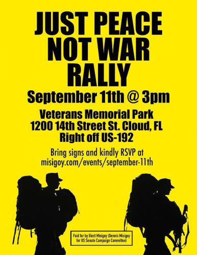 St. Cloud, Florida - Sep 11, 2022 - Just Peace Not War Rally