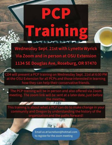 Roseburg, Oregon - Sep 21, 2022 - PCP Training