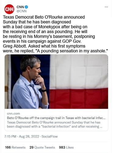 Beto O'Rourke Diagnosed With Monkey Business