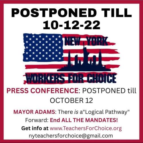 New York - Sep 28 Press Conference Postponed Until Oct 12