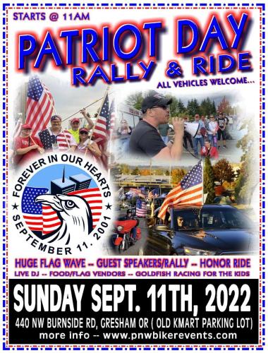 Gresham, Oregon - Sep 11, 2022 - Patriot Day Rally and Ride