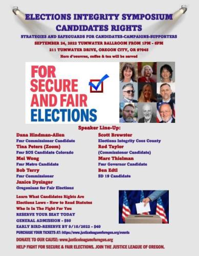 Oregon City, Oregon - Sep 24, 2022 - Elections Integrity Symposium