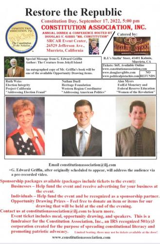 Murrieta, California - Sep 17, 2022 - Restore the Republic