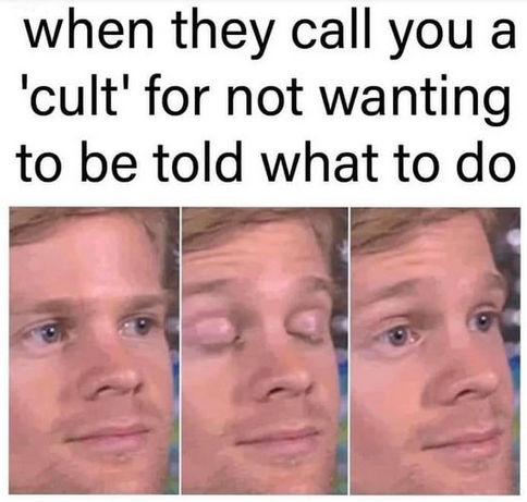 when they call you a cult when you dont want to do what they tell you to do