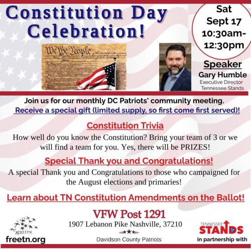 Nashville, Tennessee - Sep 17, 2022 - Constitution Day Celebration