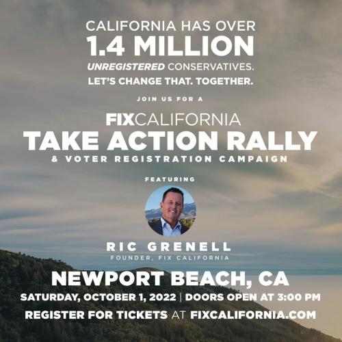 Newport Beach, California - Oct 1, 2022 - Fix California - Take Action Rally