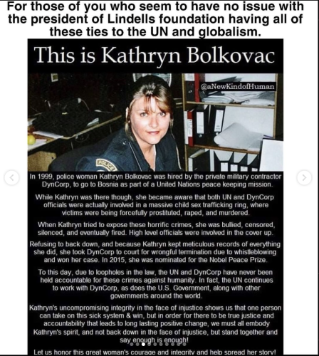 kathryn bolkovac exposed chid rae sex trafficking fired while UN and corporation exposed faced no consequence dempervs