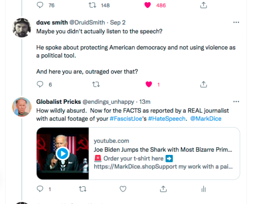 @DruidSmith dave smith libtard account projecting foil hat whining about mark dice Screen Shot 2022-09-03 at 2.09.39 PM