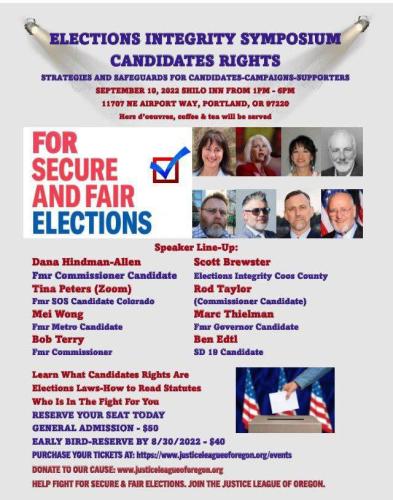 Portland, Oregon - Sep 15, 2022 - Election Integrity Symposium