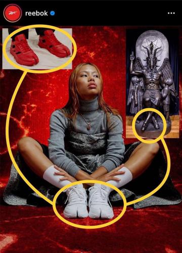 Reebok selling trainers designed after the feet of Baphomet