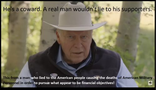 DONG CHENEY SENIOR LIED TO MAKE MONEY VIA HALIBURTON