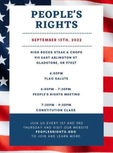 Gladstone, Oregon - Sep 15, 2022 - People's Rights Meeting