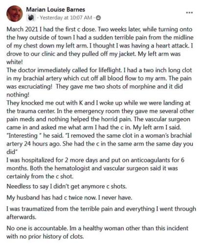Blood clot actual testimonial from a patient
