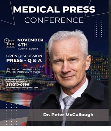 Richardson, Texas - Nov 4, 2022 - Medical Press Conference Dr. Peter McCullough