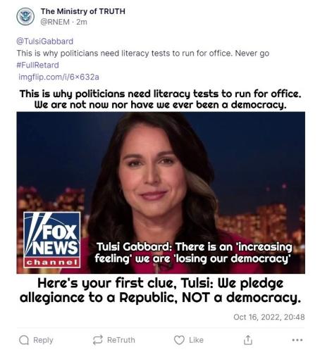 Tulsi Gabbard Truth Social Meme