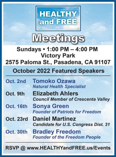Pasadena, California - Oct 16, 2022 - Healthy and Free Picnic Meeting