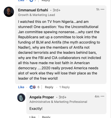 Emmanuel Erhahi Nigeria Capitol Kabuki calls out hoax committee blm antifa