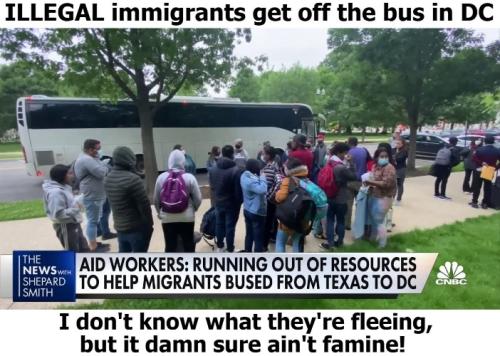 ILLEGAL immigrants get off the bus in DC 702px