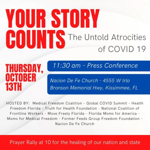 Kissimmee, Florida - Oct 13, 2022 - Press Conference - The Untold Atrocities of Covid 19