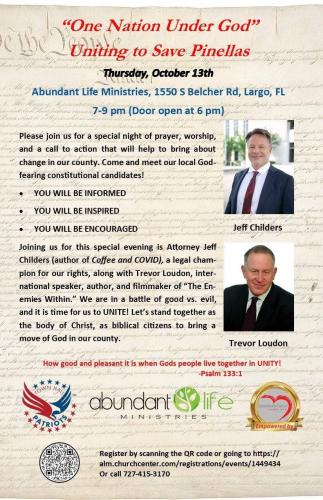 Largo, Florida - Oct 13, 2022 - Uniting to Save Pinellas