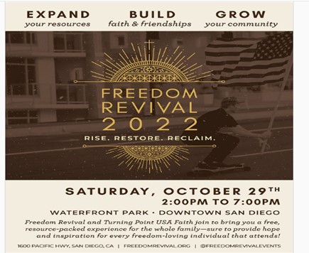 San Diego, California - Oct 29, 2022 - Freedom Revival