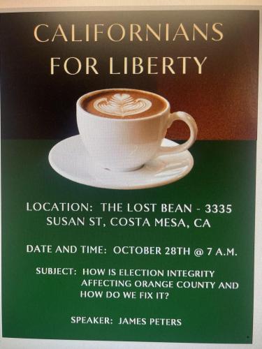 Costa Mesa, California - Oct 28, 2022 - Californians for Liberty