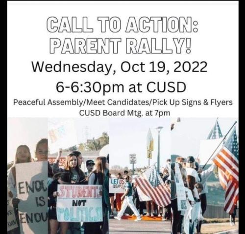 San Juan Capistrano, California - Oct 19, 2022 - Parent Rally