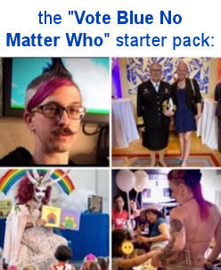 blue no matter who starter pack