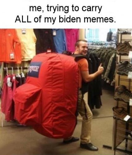 me trying to carry all of my biden memes