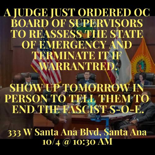 Santa Ana, California - Oct 4, 2022 - Board of Supervisor Meeting