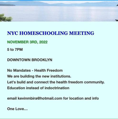 Brooklyn, New York - Nov 3, 2022 - NYC Homeschooling Meeting