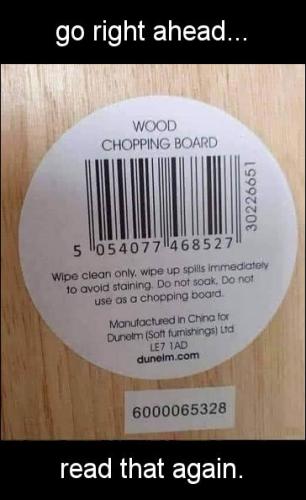 do not use as a chopping board