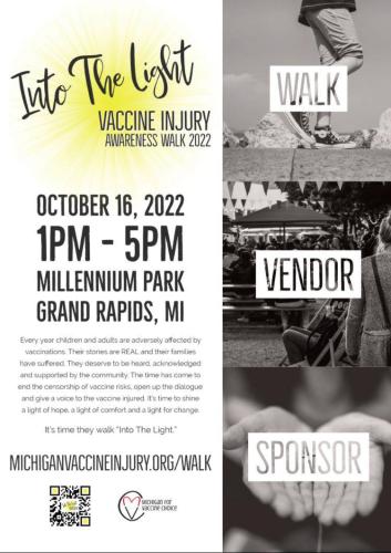 Grand Rapids, Michigan - Oct 16, 2022 - Into the Light - Vaccine Injury Awareness Walk