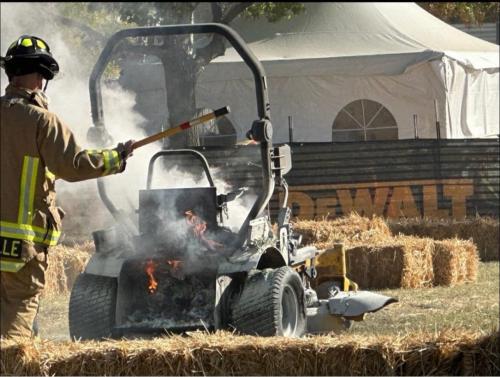 DeWalt electric mower smoking