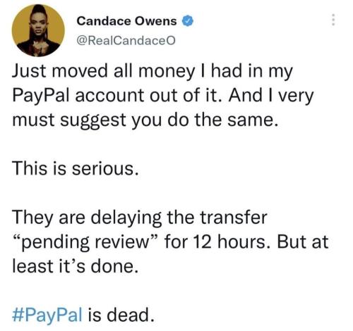 Candace Owens on PayPal