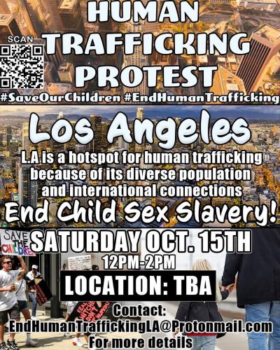 Los Angeles, California - Oct 15, 2022 - Human Trafficking Protest