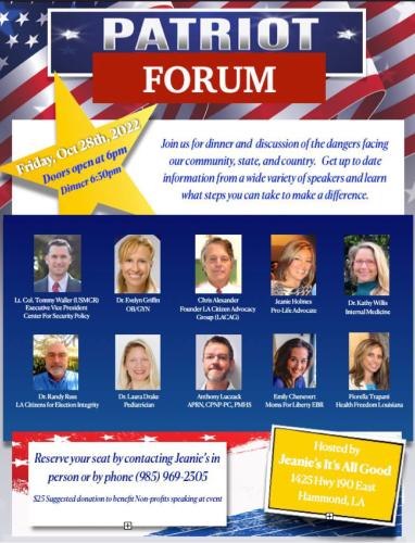 Hammond, Louisiana - Oct 28, 2022 - Patriot Forum