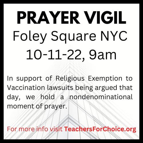 Foley Square, New York City - Oct 11, 2022 - Prayer Vigil